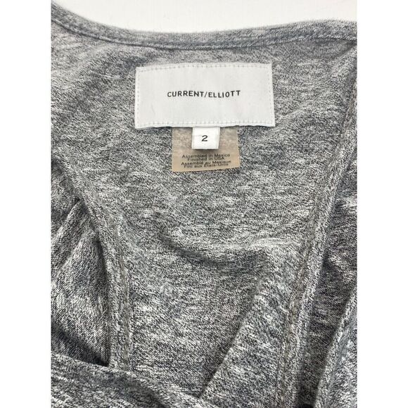 Current Elliott Gray Ruffle Racer Back Tank Top Sleeveless Slubby EUC Size 2 / M - Picture 4 of 7